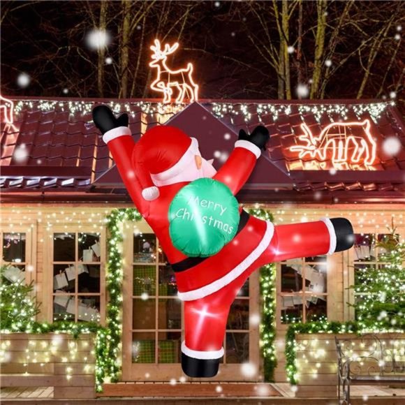 5.9 Ft Large Christmas Santa Claus Blow Up Lighted Christmas with LED Lights - Picture 7 of 7